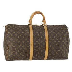 LOUIS VUITTON Monogram Keepall 55 Boston Bag M41424 LV Auth 159340